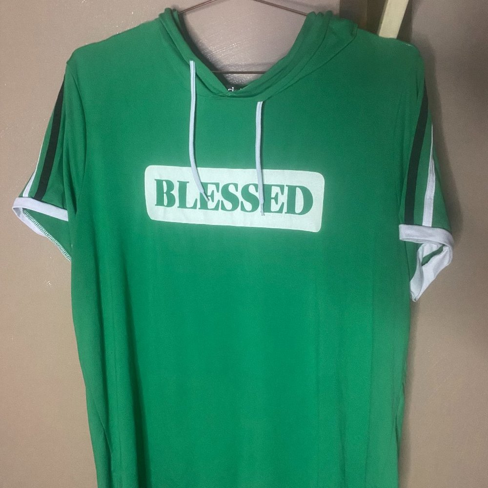 Full Circle Blessed Hoodie green short sleeve shirt